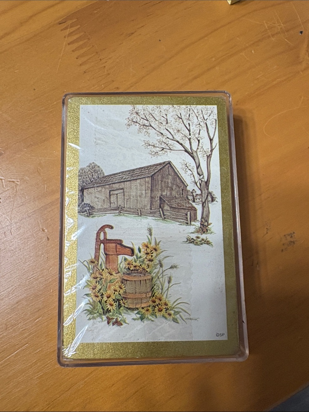 Vintage  Hoyle Farmhouse Floral Playing Cards - Yellow & Brown
